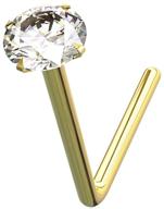 gold l shaped jeweled piercing jewelry logo