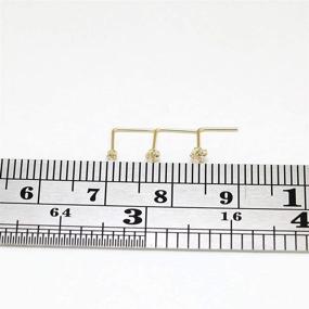 img 2 attached to Золотые L-образные ювелирные украшения для пирсинга