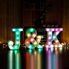 img 3 attached to 🎉 Colorful LED Letter Lights - Auto Color Changing Night Light for Party, Wedding, Event, Birthday, Bar, Home Decor