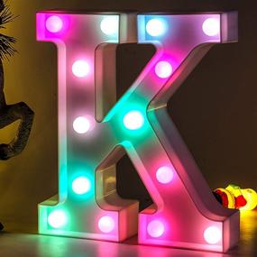 img 4 attached to 🎉 Colorful LED Letter Lights - Auto Color Changing Night Light for Party, Wedding, Event, Birthday, Bar, Home Decor