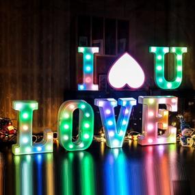 img 1 attached to 🎉 Colorful LED Letter Lights - Auto Color Changing Night Light for Party, Wedding, Event, Birthday, Bar, Home Decor