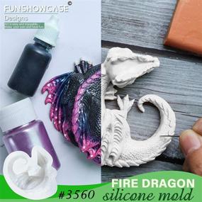 img 1 attached to 💥 FUNSHOWCASE Fire Dragon Sleeping Epoxy Resin Silicone Mold - Ideal for Fondant Cake Decorating, Concret, Cement, Polymer Clay - Approx. 4 Inches