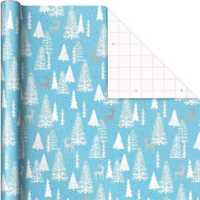 img 1 attached to 🎁 Jumbo Hallmark Bulk Wrapping Paper: Festive Christmas Trees, Deer, Snowflakes Themes with Cut Lines on Reverse (2 Rolls: 160 sq. ft.) - Spread 'Peace and Joy'