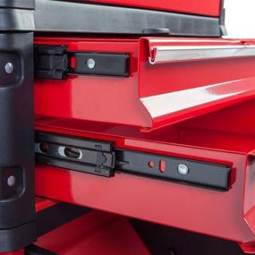 img 1 attached to 🔴 BIG RED TRJF-C305ABD Torin Garage Workshop Organizer: Portable, Stackable Rolling Upright Trolley Tool Box with 3 Drawers made of Steel and Plastic, in Vibrant Red Color
