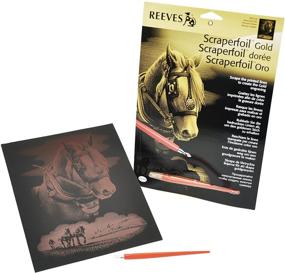 img 1 attached to 🎨 Reeves Gold Scraperfoil Kit: Captivating 8x10 Horse Portrait for Art Enthusiasts