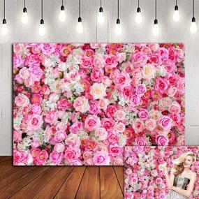 img 4 attached to 🌹 Pink Red Rose Flowers Theme Backdrops 7x5ft for Baby Shower, Wedding, Birthday Photo Background - Table Decoration, Studio Props, Vinyl Banner