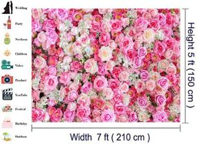 img 3 attached to 🌹 Pink Red Rose Flowers Theme Backdrops 7x5ft for Baby Shower, Wedding, Birthday Photo Background - Table Decoration, Studio Props, Vinyl Banner