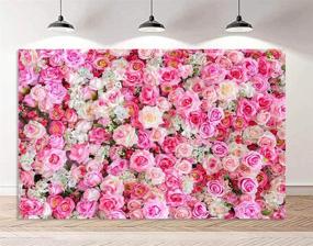 img 1 attached to 🌹 Pink Red Rose Flowers Theme Backdrops 7x5ft for Baby Shower, Wedding, Birthday Photo Background - Table Decoration, Studio Props, Vinyl Banner