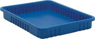 📦 quantum dg93030bl dividable grid storage container, blue 22-1/2" l x 17-1/2" w x 3" h, pack of 6, 6 count logo