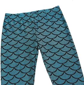 img 1 attached to Shimmering Mermaid Leggings for Girls | HDE Fish Scale Metallic Tights (4T-12) - Stretchy & Stylish