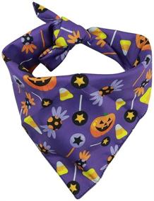 img 2 attached to 🐾 Ginmewrae 2 Pack Halloween Dog Bandana Triangle Bibs Scarf Accessories: Spook up your Pup's Style!