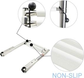 img 2 attached to 🚢 2-Step Stainless Steel Drop Down Telescopic and Folding Boat Ladder with White Plastic Footboard - Young Marine (Over Platform Mounting)