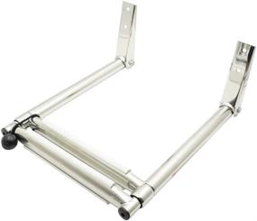 img 1 attached to 🚢 2-Step Stainless Steel Drop Down Telescopic and Folding Boat Ladder with White Plastic Footboard - Young Marine (Over Platform Mounting)