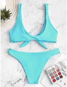 img 3 attached to 👙 ZAFUL Women's Plunge Bikini Swimsuit: Trendy Clothing and Stylish Swimwear Collection