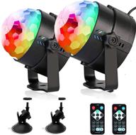 🎉 party lights disco ball led strobe lights sound activated, rgb disco lights dj lights stage light for home room dance parties birthday bar karaoke christmas wedding show club (2 pack) - 7 modes логотип