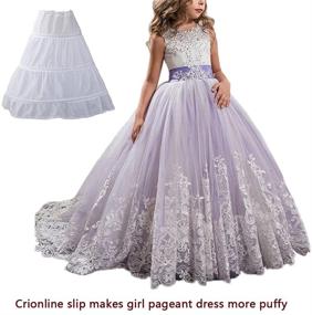 img 2 attached to 👗 WDE Puffy Crinoline Petticoat Skirt: Perfect 3-Hoop Slip for Girls' Pageant Dress or Gown!