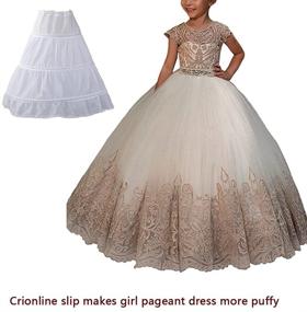 img 1 attached to 👗 WDE Puffy Crinoline Petticoat Skirt: Perfect 3-Hoop Slip for Girls' Pageant Dress or Gown!