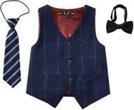 👔 yuanlu boys' formal suit vest set: 3 piece with bowtie and tie logo