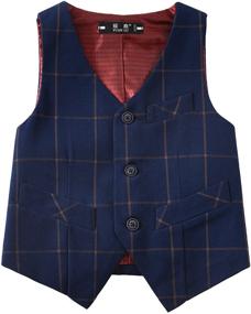 img 3 attached to 👔 YuanLu Boys' Formal Suit Vest Set: 3 Piece with Bowtie and Tie