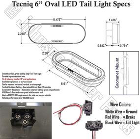 img 1 attached to 🚦 TecNiq, Inc 6" Oval LED Stop Turn Tail Lights - Grommet Mount for Trailer, Trucks, RVs