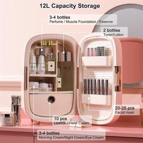 img 3 attached to 🌸 BS ONE 12L Skincare Fridge, 10°C/50°F + Intelligent Constant Temperature Control Mini Fridge for Makeup Storage | Professional Skincare Fridge