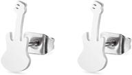 beluckin stainless electric guitar earrings girls' jewelry logo