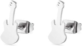 img 1 attached to BELUCKIN Stainless Electric Guitar Earrings Girls' Jewelry