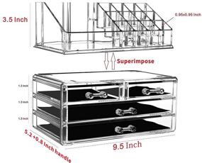 img 2 attached to 📦 CQ Acrylic Clear Makeup Organizer and Storage Stackable Skin Care Cosmetic Display Case with 4 Drawers for Jewelry, Hair Accessories, and Beauty Skincare Products - Set of 2