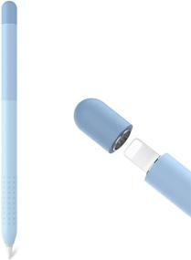 img 4 attached to Delidigi Gradient Blue Silicone Case Cover for Apple Pencil 1st Gen - Protective Sleeve Accessory