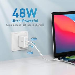 img 3 attached to 🔌 Fast Charger USB C, Knofarm 48W 2 Port Charger - Power Adapter for 2020/2018 iPad Pro 12.9 11, MacBook Air 13 inch 2020/2019/2018 - Foldable PD 3.0 Wall Charger with 6.6ft USB C to C Cable