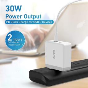 img 2 attached to 🔌 Fast Charger USB C, Knofarm 48W 2 Port Charger - Power Adapter for 2020/2018 iPad Pro 12.9 11, MacBook Air 13 inch 2020/2019/2018 - Foldable PD 3.0 Wall Charger with 6.6ft USB C to C Cable