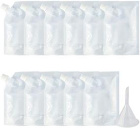 img 4 attached to Wobe 15pcs Plastic Liquor Pouch Drinking Flasks Kit - Concealable 8oz 230ml Flasks for Spirits, Booze, Alcohol – Clear Foldable Water Bottle with Funnel - Ideal for Travel & Cruise