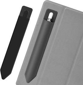 img 4 attached to 🖋️ YUOROS Pencil Adhesive Skin Case for Apple iPad Pencil - 2 Pack (Grey, Black)