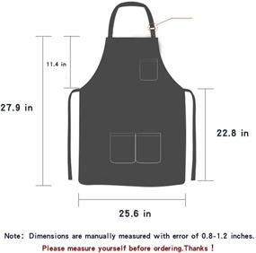 img 2 attached to Kitchen Cooking Apron for Women and Girls - Adjustable Denim Bib with Pockets, Ideal for Waitress, Baking, Barista