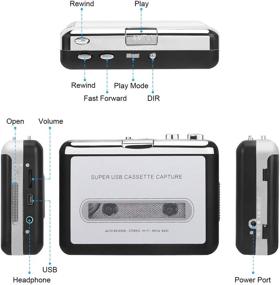 img 1 attached to 🎧 Плеер MP3 на кассетах OOCLCURFUL: Портативный проигрыватель Walkman с конвертером кассеты в MP3 с автоповтором и наушниками - серебро