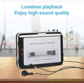 img 3 attached to 🎧 Плеер MP3 на кассетах OOCLCURFUL: Портативный проигрыватель Walkman с конвертером кассеты в MP3 с автоповтором и наушниками - серебро