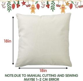 img 2 attached to 🎅 Christmas Holiday Cushion Covers: Cute Christmas Pillow Covers in 18 x 18 Inches - Snowman, Reindeer, Santa, Tree - Decorative Cartoon Pillow Covers - Christmas Throw Pillow Covers