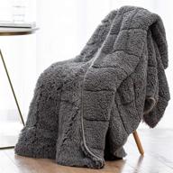 🛌 wemore shaggy long fur faux fur weighted blanket: cozy sherpa long hair blanket for adults, 15lbs, fluffy grey 60 x 80 inches logo