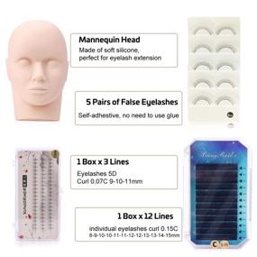 img 3 attached to 💖 Enhance Your Lash Skills with Mcwdoit Pro 26 Pcs False Eyelashes Extension Kit and Flat Mannequin Head