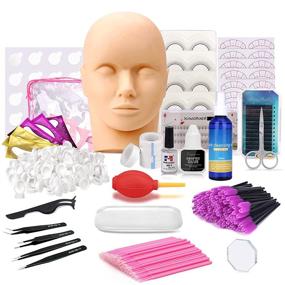 img 4 attached to 💖 Enhance Your Lash Skills with Mcwdoit Pro 26 Pcs False Eyelashes Extension Kit and Flat Mannequin Head