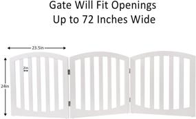 img 3 attached to 🐾 Arf Pets Free Standing Wood Dog Gate- White: Foldable, Adjustable & Step Over Pet Fence