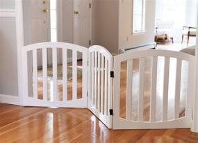 img 2 attached to 🐾 Arf Pets Free Standing Wood Dog Gate- White: Foldable, Adjustable & Step Over Pet Fence