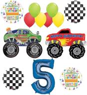 🎉 dekean mayflower monster truck birthday party supplies & balloon bouquet decorations - 5th birthday logo