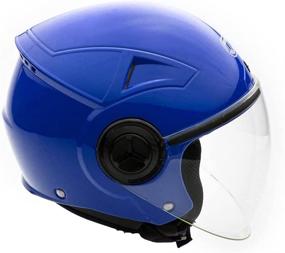 img 2 attached to 🔵 MMG Motorcycle Scooter Pilot Open Face Helmet Flip-Up Visor DOT (Model 28) - Blue: Ultimate Safety and Style Combined