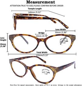 img 1 attached to Designer Cat Eye Women's Reading Glasses: Blue Light Blocking, Anti-Glare, Rhinestone Fashion – 1.0 Strength
