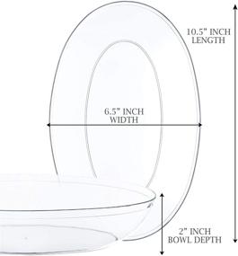 img 3 attached to 🍽️ Пластиковые одноразовые овальные салатницы Plasticpro - подносы для закусок или салатов, объемом 32 унции, прозрачный пластик - упаковка из 4 шт.
