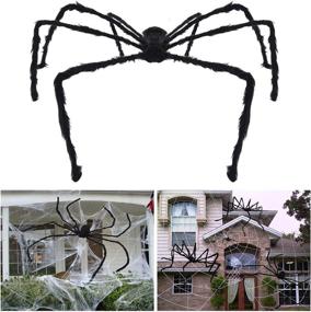 img 4 attached to 🕷️ Unomor 7.5 ft Giant Halloween Spider - Scary Hairy Spider for Outdoor Decorations or Haunted House Decor - Ideal Black Halloween Spider