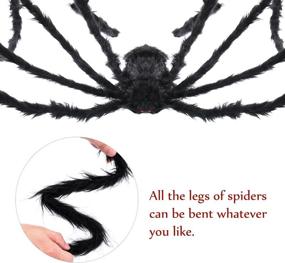 img 1 attached to 🕷️ Unomor 7.5 ft Giant Halloween Spider - Scary Hairy Spider for Outdoor Decorations or Haunted House Decor - Ideal Black Halloween Spider