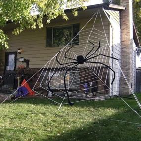 img 2 attached to 🕷️ Unomor 7.5 ft Giant Halloween Spider - Scary Hairy Spider for Outdoor Decorations or Haunted House Decor - Ideal Black Halloween Spider