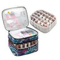 afuower travel nail polish organizer bag with handles - portable storage case for manicure set - holds up to 30 bottles (15ml - 0.5 fl.oz) - leaves design logo